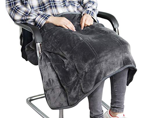 MAXTID Weighted Lap Blanket 39in x 23in 8 Lbs + Weighted Shoulder Wrap 4 lbs