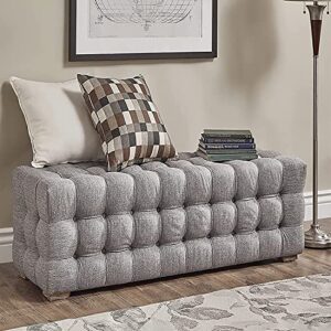 soossn premium end of bed bench,soft linen sofa bench seat,rectangle footrest multifunction accent bench for living room bedroom (color : c, size : 46x16x17inch)