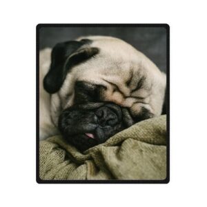 tslook blankets funny pug dog comfy funny bed blanket 60" x 80"