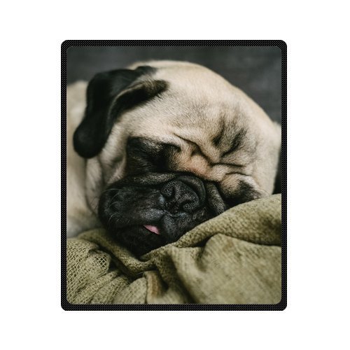 TSlook Blankets Funny Pug Dog Comfy Funny Bed Blanket 60" x 80"