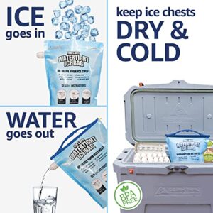 Large Leakproof Ice Bag. Reusable Ice Pack for Cooler - 2 Long Lasting Instant Cooler Ice Packs - Drop in Cubed Ice To Make Cold, Dry Freezer Packs for Coolers - Drink your ice when it melts.