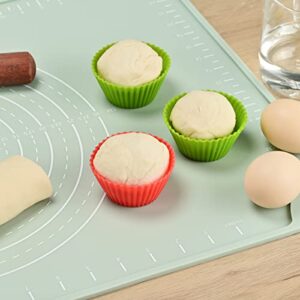 EuChoiz Silicone Pastry Mat 24"*16" Extra Thick Non Stick Baking Mat Food Grade Silicone Dough Rolling Bake Mat with Edge Heightening