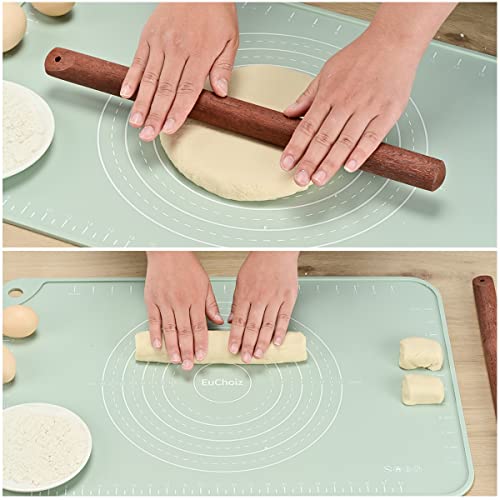 EuChoiz Silicone Pastry Mat 24"*16" Extra Thick Non Stick Baking Mat Food Grade Silicone Dough Rolling Bake Mat with Edge Heightening