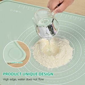EuChoiz Silicone Pastry Mat 24"*16" Extra Thick Non Stick Baking Mat Food Grade Silicone Dough Rolling Bake Mat with Edge Heightening