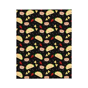 taco tuesday party printed blanket,soft cozy fleece throw blanket ,microfiber plush sherpa blanket for couch sofa bed living room-all season (50"x40" inch)