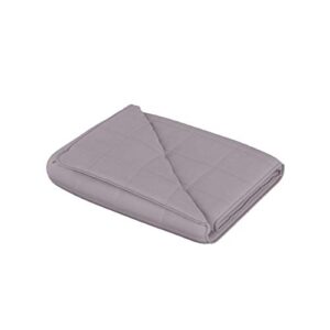 lavish home weighted 20lb throw blanket- for adults 190-220lbs- ultra soft cotton 60x80 & glass beads-natural sleep aid, breathable & 10 duvet loops (gray)