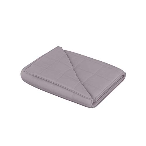 Lavish Home Weighted 20lb Throw Blanket- for Adults 190-220lbs- Ultra Soft Cotton 60x80 & Glass Beads-Natural Sleep Aid, Breathable & 10 Duvet Loops (Gray)