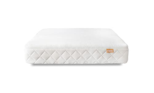 Happsy Organic Mattress, Healthy and Safe Mattress with Organic Latex and Encased Coils, Non-Toxic, Full