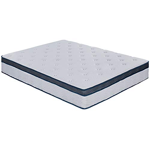 Olee Sleep 12 Inch Euro Top Gel Memory Foam Spring Hybrid Mattress Full, Mid Night, Mattress In a Box, King