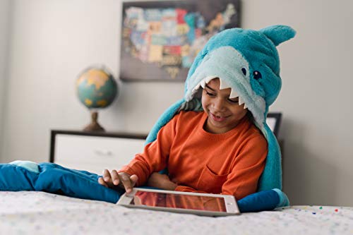 Soft Landing | Everyday Escapes | Character Hooded & Weighted Blanket – Removable 3 lbs. Weights – Ocean Shark