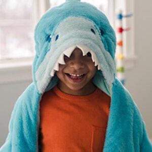 Soft Landing | Everyday Escapes | Character Hooded & Weighted Blanket – Removable 3 lbs. Weights – Ocean Shark