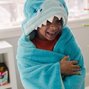 Soft Landing | Everyday Escapes | Character Hooded & Weighted Blanket – Removable 3 lbs. Weights – Ocean Shark