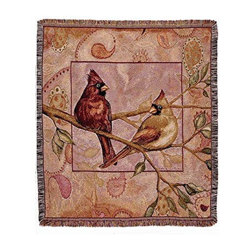 Simply Home Cardinal Companions Tapestry Throw Blanket