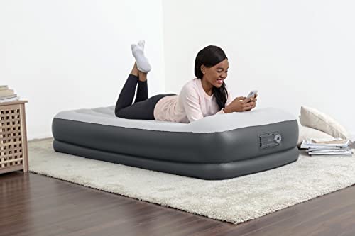 SLEEPLUX Durable Inflatable Air Mattress with Built-in Pump, Pillow and USB Charger, 15" Tall Twin