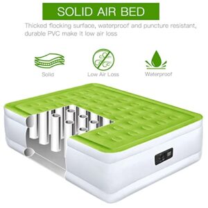 YENING Full Size Air Mattress with Built in Pump Raised Double Blow up Bed Inflatable Camping Airbed Electric 18 Inch Tall