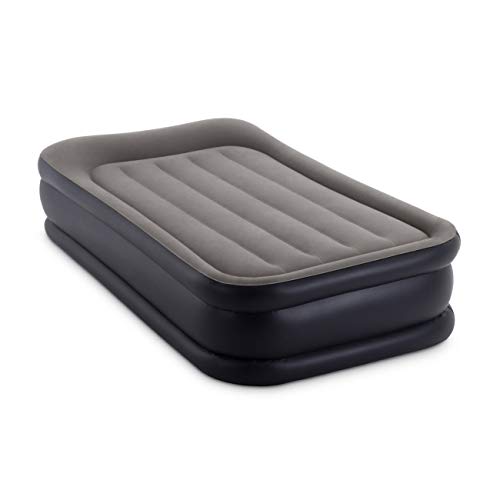 Intex Dura-Beam Series Deluxe Pillow Rest Raised Airbed with Internal Pump & Built-in Pillow, Twin