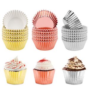 Foil Cupcake Liners Metallic Muffin Paper Cases Baking Cups Gold Sliver Rose Gold Pack of 300