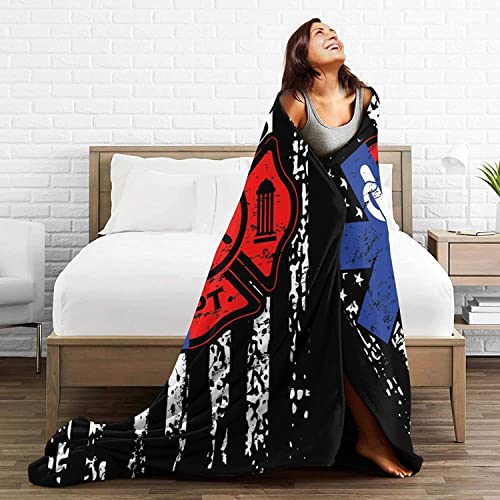 EMT Firefighter Firefighter EMT Cozy Comfy Christmas Throw Blankets Bed Blanket for Sofa Couch Lightweight Fleece Blanket for Women Men Kids