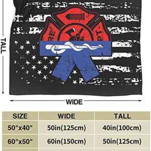 EMT Firefighter Firefighter EMT Cozy Comfy Christmas Throw Blankets Bed Blanket for Sofa Couch Lightweight Fleece Blanket for Women Men Kids