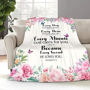 jiyepopo catholic bible blanket, religious gifts for women christian throw blanket soft plush prayer blankets and throws with scriptures serenity faith gifts for women men 60x50 inch