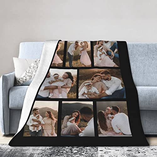 Custom Blankets, Personalized Picture Blanket With Photos Text ,Customized Throw Blanket Gift For Mother Father Friends Birthday Christmas Halloween Fathers Mothers Valentines Day GiftPHOTO 07