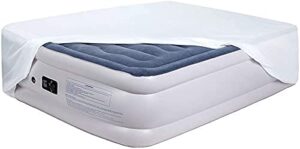 bedecor fitted sheet for air mattress inflate without disassembly convenient & firm deep up to 21" white -california king