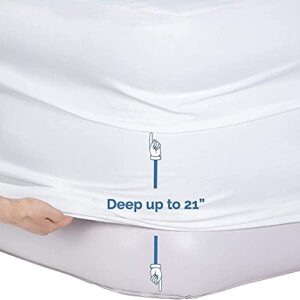 Bedecor Fitted Sheet for Air Mattress Inflate Without Disassembly Convenient & Firm Deep up to 21" White -California King