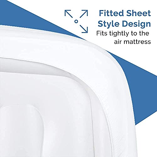 Bedecor Fitted Sheet for Air Mattress Inflate Without Disassembly Convenient & Firm Deep up to 21" White -California King