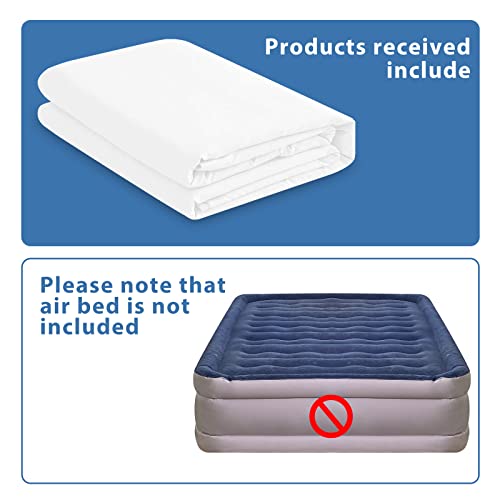 Bedecor Fitted Sheet for Air Mattress Inflate Without Disassembly Convenient & Firm Deep up to 21" White -California King