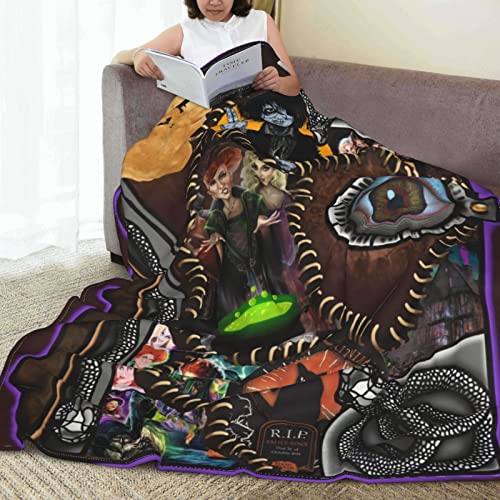 Halloween Blanket Throw Flannel Fleece Blankets Sisters Soft Plush Blanket for Couch Sofa Bed Home Decorations 50"x40"