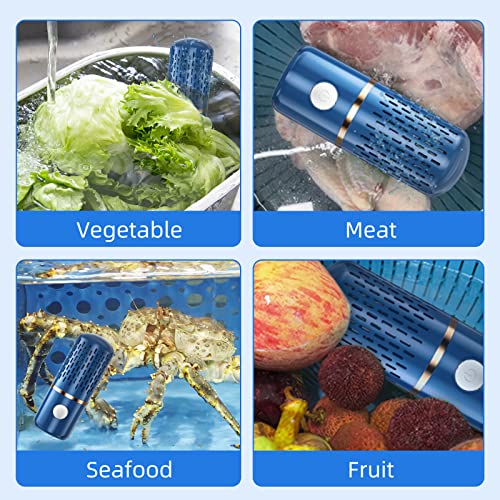 Fabenix Fruit and Vegetable Cleaning Machine, Fruit and Vegetable Cleaner, USB Wireless Food Purifier, Cleaner Device for Washing Fruits, Vegetables, Rice, Meat and Tableware (Blue)