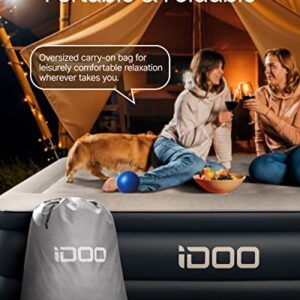 iDOO Twin Air Mattress, Double High Adjustable Blow Up Mattress with Built-in Pump, Comfortable Top Surface Inflatable Airbed for Home Portable Travel, 75x39x18in, 550lb MAX