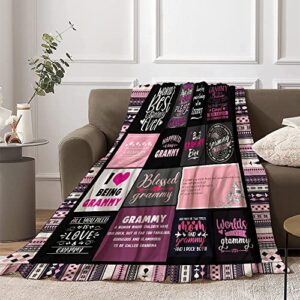 Best Grammy Blanket Gifts for Grammy from Grandchildren Grandaughter Grandson | Best Grammy Ever Blanket Gifts | Grammy Mothers Day Birthday Gifts Grandma Throw Blanket 50” X 60”