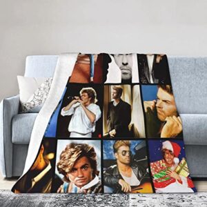 george music michael blanket soft and warm throw blanket lightweight flannel fleece blankets for home bed sofa 50"x40"