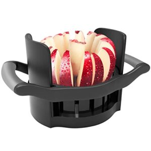 ookuu apple slicer corer, [large size] 16-blade heavy duty apple cutter with base, [upgraded] cut apples all the way through, stainless steel ultra-sharp blade, fruits & vegetables divider, wedger