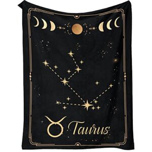 taurus blanket constellations throw blankets 12 horoscope astrology soft cozy personalized flannel throw blankets 50x40 in