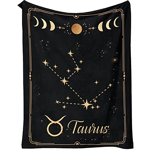 Taurus Blanket Constellations Throw Blankets 12 Horoscope Astrology Soft Cozy Personalized Flannel Throw Blankets 50x40 in