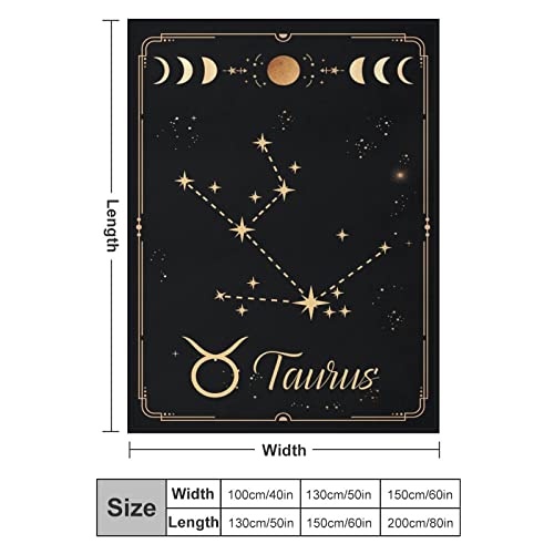 Taurus Blanket Constellations Throw Blankets 12 Horoscope Astrology Soft Cozy Personalized Flannel Throw Blankets 50x40 in