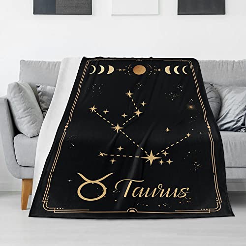 Taurus Blanket Constellations Throw Blankets 12 Horoscope Astrology Soft Cozy Personalized Flannel Throw Blankets 50x40 in