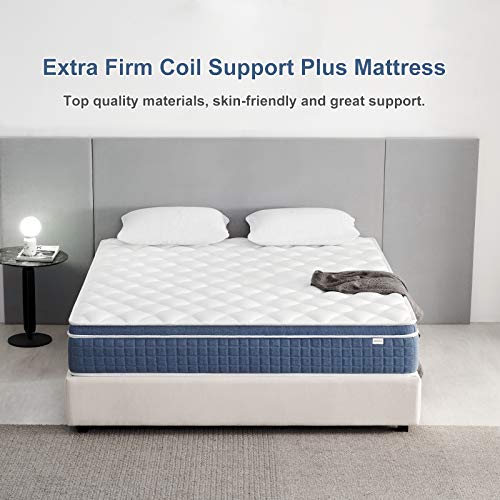 Queen Mattress, 14 Inch Hybrid Innerspring Mattress with Memory Foam,Innerspring Mattress Medium Firm Mattress in a Box Queen Size Mattress for Sleep Supportive & Pressure Relief,Queen Bed