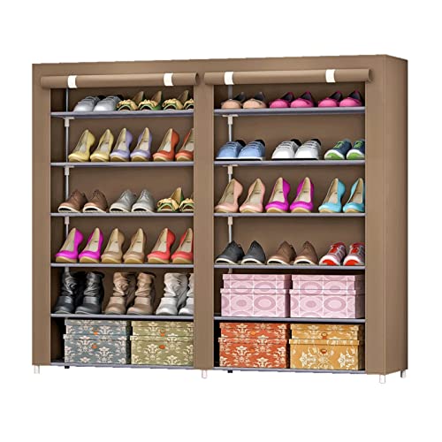 Home Rental House Entrance Double Door Large Capacity Double Row 6 Layer Combination Shoe Cabinet (Color : C, Size : 108 * 32 * 120CM)