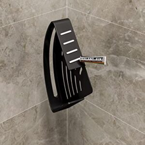 QWWSS Shower Caddy, Non-Marking self-Adhesive Shower with Removable 4 hooksframebathroom Must Haves，SUS304 Black Shower Organizer,Kitchen Spice rack-2-pack