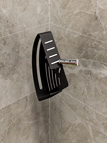 QWWSS Shower Caddy, Non-Marking self-Adhesive Shower with Removable 4 hooksframebathroom Must Haves，SUS304 Black Shower Organizer,Kitchen Spice rack-2-pack