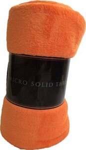 decotex warm & cozy super soft plush solid fleece throw blanket (50"x60", orange)