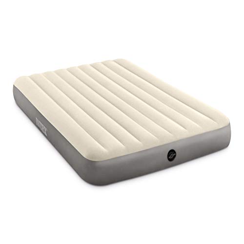 INTEX 64103E Dura-Beam Standard Single-High Air Mattress: Fiber-Tech – Queen Size – 10in Bed Height – 600lb Weight Capacity – Pump Sold Separately