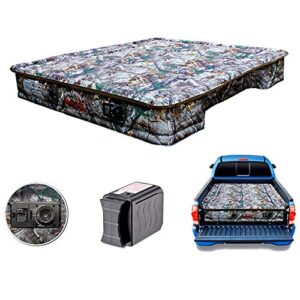 airbedz pittman outdoors ppi-403 camo truck bed air mattress | mid size-short bed, 6-6.5 feet in length with built-in rechargeable battery air pump | the original truck bed air mattress
