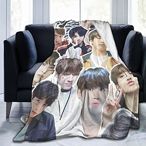 Blanket Jungkook Jeon Jung Kook Super Soft and Comfortable Fleece Blanket Throw Blanket Picnic Blankets Camping Blanket Beach Blanket for Decoration Bedroom Living Room Yoga (80"x60")