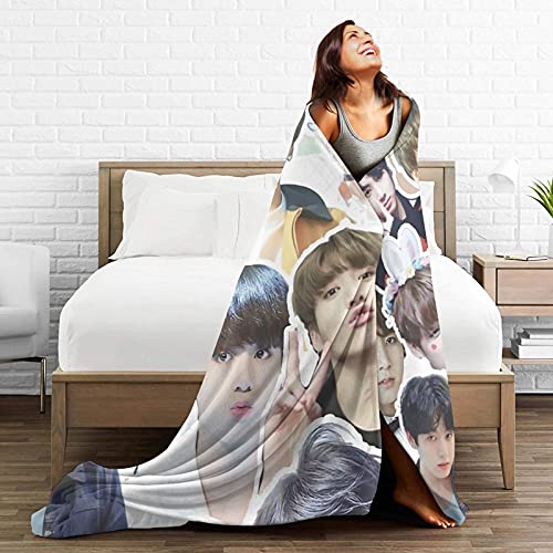 Blanket Jungkook Jeon Jung Kook Super Soft and Comfortable Fleece Blanket Throw Blanket Picnic Blankets Camping Blanket Beach Blanket for Decoration Bedroom Living Room Yoga (80"x60")