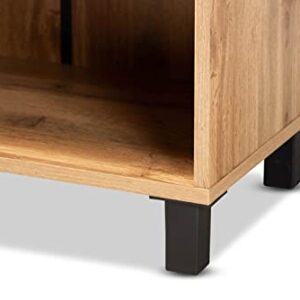 Baxton Studio Shoe Cabinet with Oak and Black ATSC1613-Wotan Oak-Shoe Cabinet