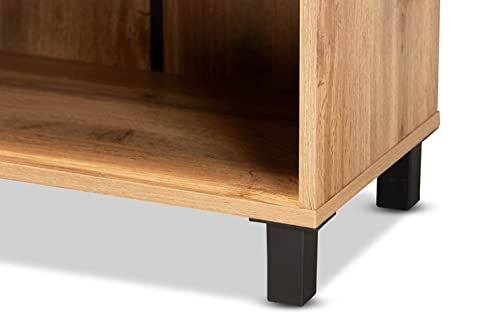 Baxton Studio Shoe Cabinet with Oak and Black ATSC1613-Wotan Oak-Shoe Cabinet